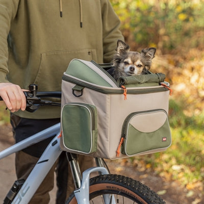 Trixie Fietsmand Voor Stuur Polyester Olijfgroen / Beige