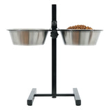 Zolux Voerstandaard Voerbak / Waterbak Verstelbaar Rvs 2X1,5 Ltr 21 Cm 51X45X26,5