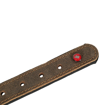 Zolux Expert Halsband Hond Premium Leer / Neopreen Bruin 30X1,4 Cm