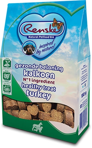 Renske Gezonde Beloning Hartjes Kalkoen 150 GR