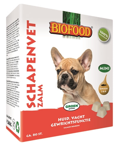 Biofood Schapenvet Mini Bonbons Zalm 80 ST