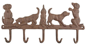 Merkloos Hanger 5 Honden Gietijzer 35,5X2,5X17,5 CM