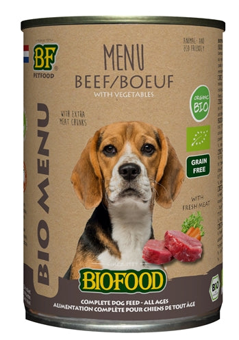 Biofood Organic Hond Rund Menu Blik 400 GR (12 stuks)