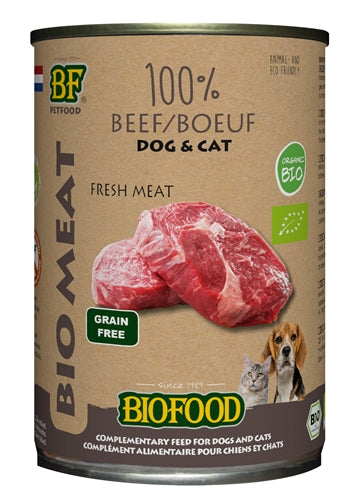 Biofood Organic Hond 100% Rund Blik 400 GR (12 stuks)