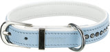 Trixie Halsband Hond Active Comfort Met Strass Steen Leer Lichtblauw