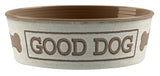 Tarhong Voerbak Good Dog Melamine Wit Taupe 17X17X6 CM 950 ML