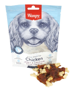 Wanpy Oven-Roasted Chicken Jerky / Calcium Bone Twists 100 GR