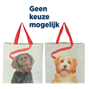 Merkloos Boodschappentas Hond Aan Riem Assorti