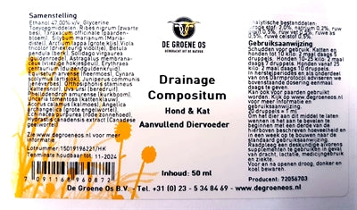 De Groene Os Drainage Compositum Hond / Kat 50 ML