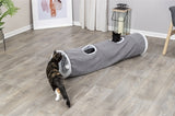 Trixie Katten Speeltunnel Harvey Velours / Pluche Grijs 27X116 CM
