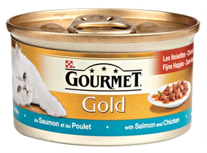 Gourmet Gold Fijne Hapjes Zalm / Kip 85 GR (24 stuks)